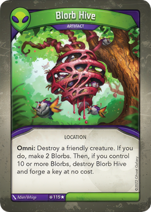 Blorb Hive, a KeyForge card illustrated by Adam Vehige