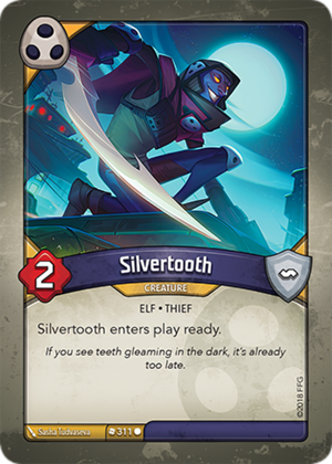 Silvertooth, a KeyForge card illustrated by Sasha Tudvaseva