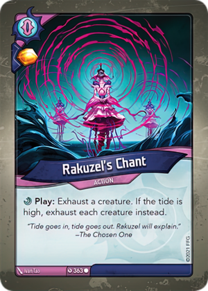 Rakuzel’s Chant, a KeyForge card illustrated by Ivan Tao