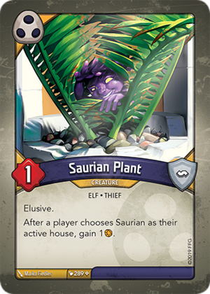 Saurian Plant, a KeyForge card illustrated by Marko Fiedler
