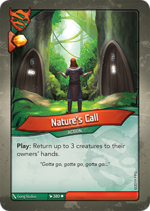 Nature’s Call, a KeyForge card illustrated by Gong Studios