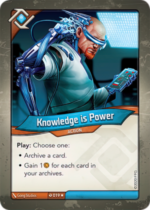 Knowledge is Power, a KeyForge card illustrated by Gong Studios