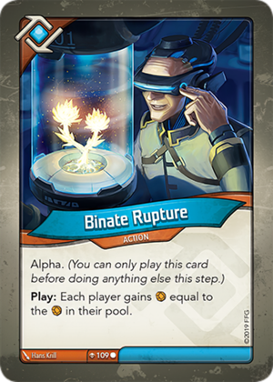 Binate Rupture, a KeyForge card illustrated by Hans Krill