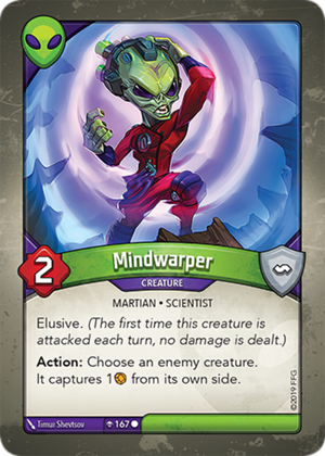Mindwarper, a KeyForge card illustrated by Timur Shevtsov