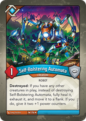 Self-Bolstering Automata, a KeyForge card illustrated by Gong Studios