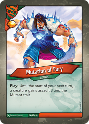 Mutation of Fury, a KeyForge card illustrated by Leandro Franci