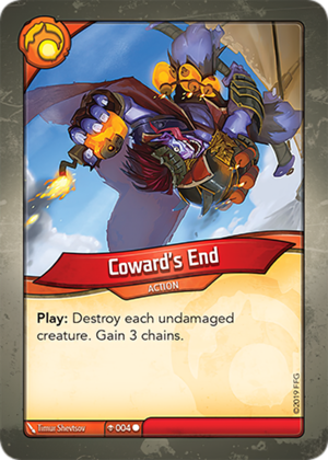 Coward’s End, a KeyForge card illustrated by Timur Shevtsov