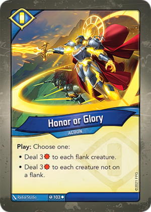 Honor or Glory, a KeyForge card illustrated by Radial Studio