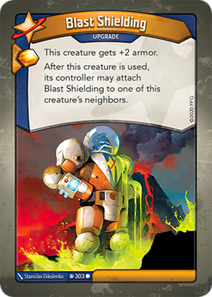 Blast Shielding, a KeyForge card illustrated by Stanislav Dikolenko