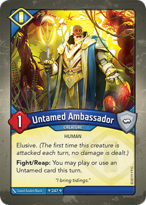Untamed Ambassador, a KeyForge card illustrated by David Auden Nash