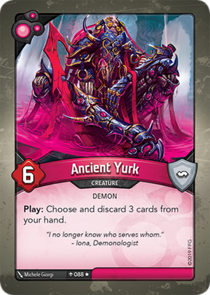 Ancient Yurk, a KeyForge card illustrated by Michele Giorgi