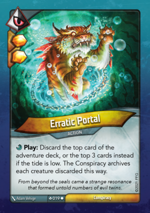 Erratic Portal, a KeyForge card illustrated by Adam Vehige