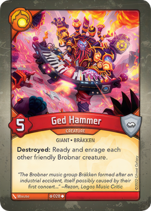 Ged Hammer, a KeyForge card illustrated by Monztre