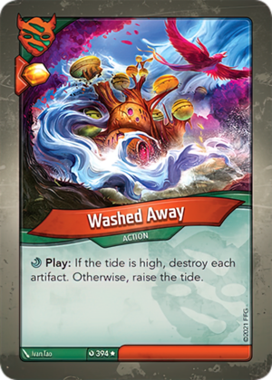 Washed Away, a KeyForge card illustrated by Ivan Tao