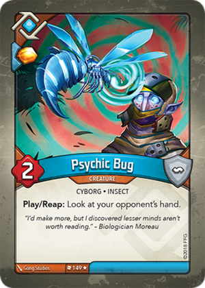 Psychic Bug, a KeyForge card illustrated by Gong Studios