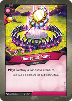 Dinosaurs’ Bane, a KeyForge card illustrated by Gong Studios