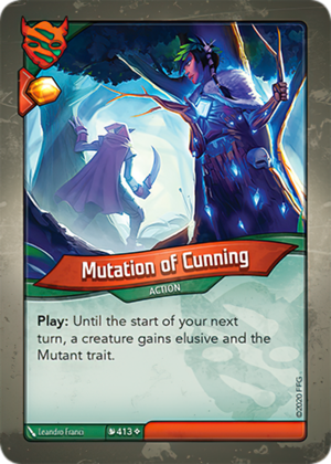 Mutation of Cunning, a KeyForge card illustrated by Leandro Franci