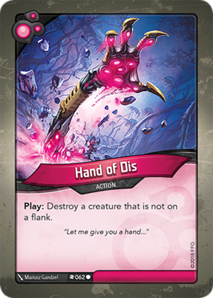 Hand of Dis, a KeyForge card illustrated by Mariusz Gandzel