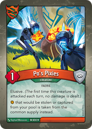 Po’s Pixies, a KeyForge card illustrated by Raphael Massarani