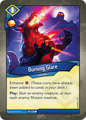 Burning Glare, a KeyForge card illustrated by BalanceSheet