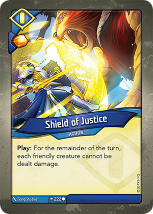 Shield of Justice, a KeyForge card illustrated by Gong Studios
