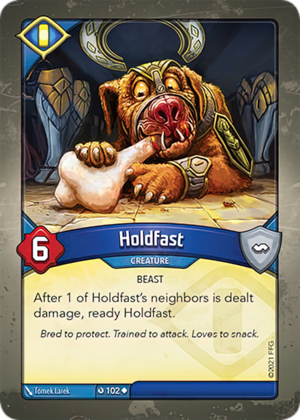 Holdfast, a KeyForge card illustrated by Tomek Larek