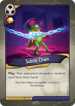 Subtle Chain, a KeyForge card illustrated by Gong Studios