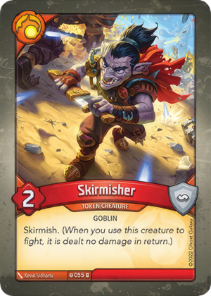 Skirmisher, a KeyForge card illustrated by Kevin Sidharta