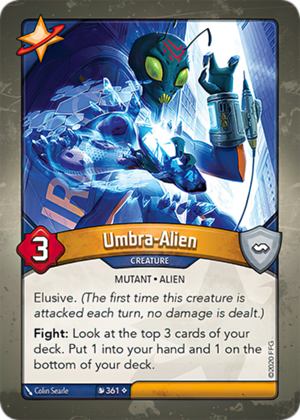Umbra-Alien, a KeyForge card illustrated by Colin Searle