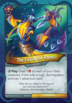 The Evil in the Ranks, a KeyForge card illustrated by Alexandre Leoni