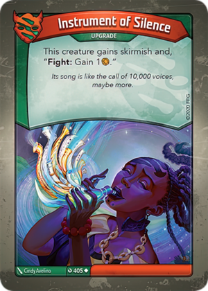 Instrument of Silence, a KeyForge card illustrated by Cindy Avelino