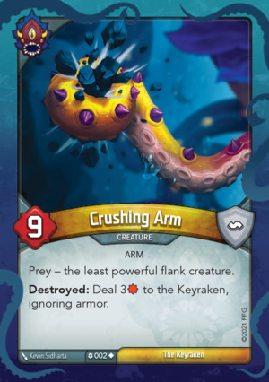 Crushing Arm, a KeyForge card illustrated by Kevin Sidharta