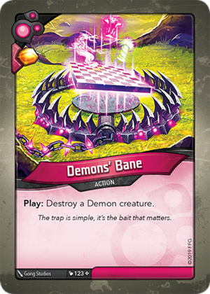 Demons’ Bane, a KeyForge card illustrated by Gong Studios