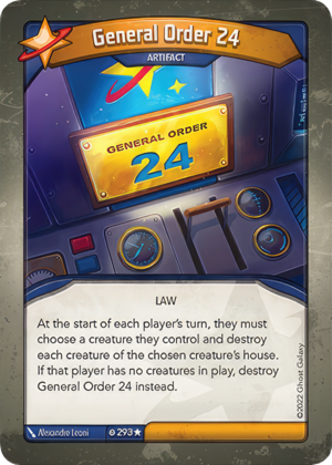 General Order 24, a KeyForge card illustrated by Alexandre Leoni