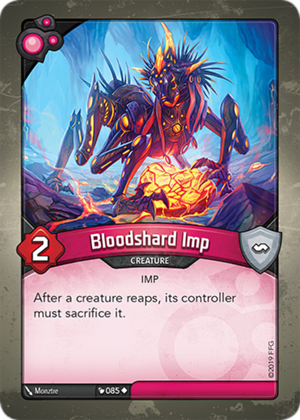 Bloodshard Imp, a KeyForge card illustrated by Monztre