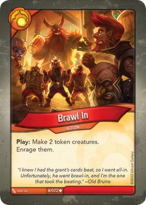 Brawl In, a KeyForge card illustrated by Ivan Tao