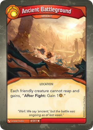 Ancient Battleground, a KeyForge card illustrated by Caravan Studio