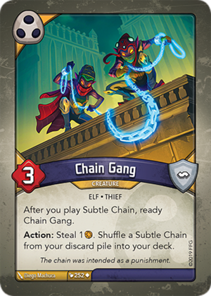 Chain Gang, a KeyForge card illustrated by Diego Machuca