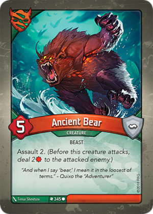 Ancient Bear, a KeyForge card illustrated by Timur Shevtsov
