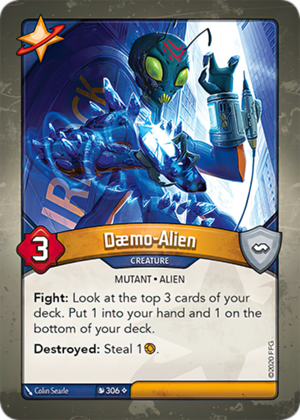 Dæmo-Alien, a KeyForge card illustrated by Colin Searle