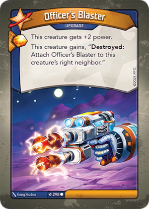 Officer’s Blaster, a KeyForge card illustrated by Gong Studios