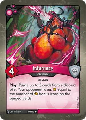 Infurnace, a KeyForge card illustrated by Caio Monteiro
