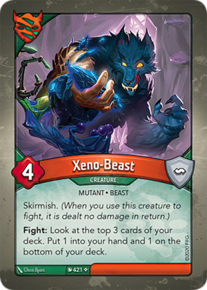 Xeno-Beast, a KeyForge card illustrated by Chris Bjors