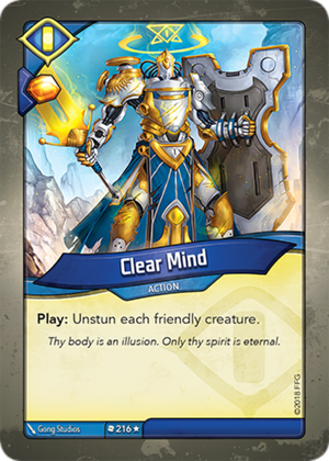 Clear Mind, a KeyForge card illustrated by Gong Studios