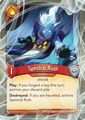 Spectral Ruth, a KeyForge card illustrated by Tey Bartolome