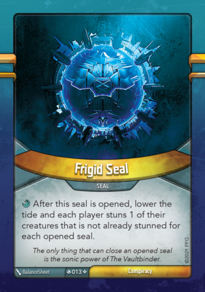 Frigid Seal, a KeyForge card illustrated by BalanceSheet