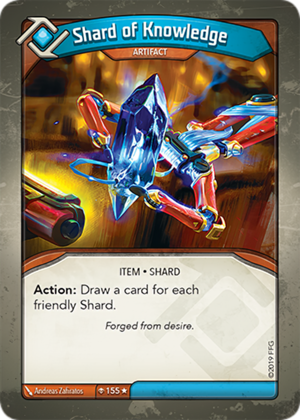 Shard of Knowledge, a KeyForge card illustrated by Andreas Zafiratos