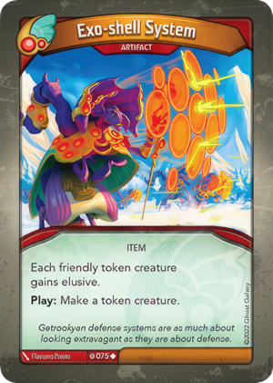 Exo-shell System, a KeyForge card illustrated by Flaviano Pivoto