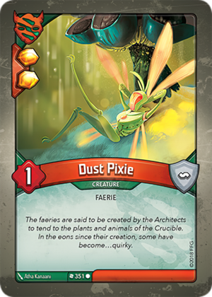 Dust Pixie, a KeyForge card illustrated by Atha Kanaani
