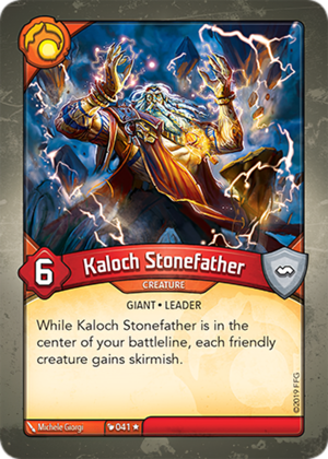 Kaloch Stonefather, a KeyForge card illustrated by Michele Giorgi
